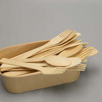 Ensemble de cuillères et fourchettes en bambou naturel de qualité supérieure, prix d'usine, vente en gros, jetables, écologiques, design minimaliste