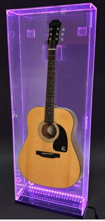 卸売カスタムクリア音楽機器ギターアクリルディスプレイケース壁