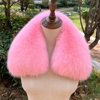 XINBY Écharpe et col en fourrure de renard véritable grande taille, ensemble châle pour femme et homme, usage extérieur hiver, respirant, chaud, court 60cm