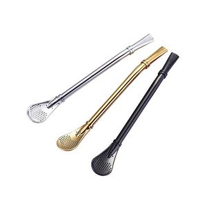 M0396 Cuillère-filtre à thé <span class=keywords><strong>Pipette</strong></span> Mate Pailles à thé en acier inoxydable Cuillère-filtre à boire Outils à thé réutilisables en forme de gourde - Product Image 5