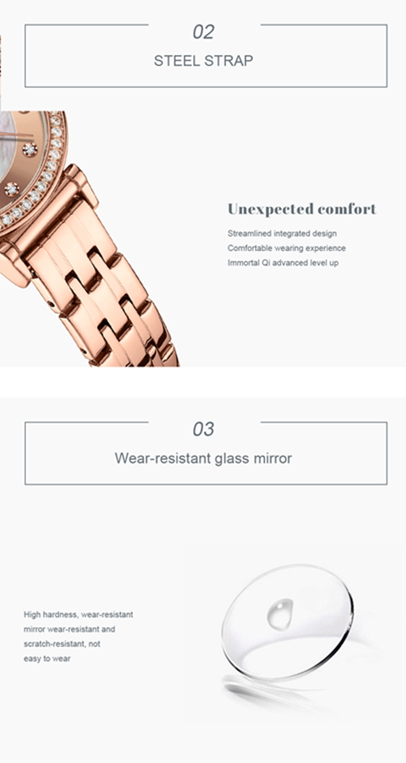 CURREN-montre à Quartz pour femme, Bracelet en diamant, étanche, en acier inoxydable
