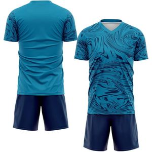 Camiseta de Fútbol Personalizada Unisex para Adultos, Cuello en V, Sublimada, Absorbe la Humedad, Nombre del Equipo, Número, Logotipo, 100% Poliéster, Manga Corta - Product Image 3