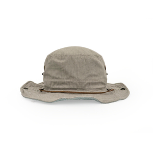 Sombreros de pescador de algodón Vintage con logotipo bordado personalizado de ala ancha sombrero de pescador Retro desgastado liso personalizado con cuerda - Product Image 1