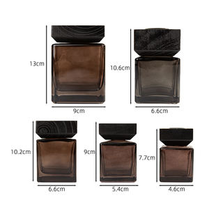 新しいアロマセラピーディフューザーJae 50Ml 100Ml 150Ml 200Ml 500Ml空の黒のスクエアボトル木製キャップ付き - Product Image 2