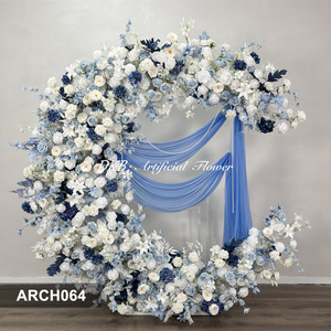 Arco de Flores Artificiales de Seda Azul de Alta Calidad con Tacto Real en Forma de Luna para Decoraciones de Bodas y Día de la Madre - Product Image 2