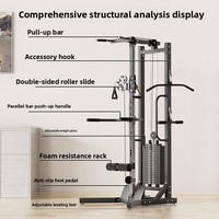 Équipement de musculation compact et polyvalent pour la maison avec fonctions de tirage pectoral indépendant, de tirage vertical et de tractions.