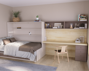 <span class=keywords><strong>Cama</strong></span> Plegable Moderna Hecha a Medida con Escritorio y Armarios de Almacenamiento - Product Image 6