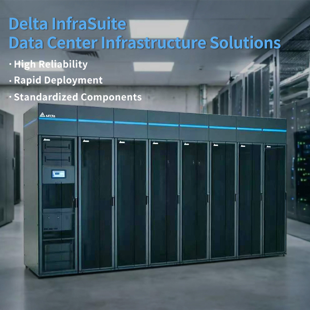 Delta InfraSuite Integrated Modular Data Center Solution Three-Phase 10kVA UPS Lead Acid LFP Battery 400Wh Precision Cooling
