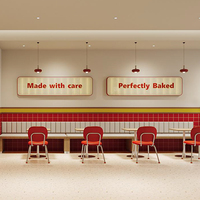 Ensemble de mobilier de restaurant personnalisable pour pizzeria : design de rénovation tout-en-un, meubles en bois durables, présentoir de bar
