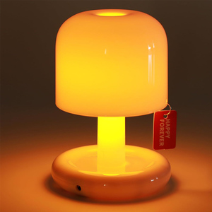 Ins Hot Sales 350mAh Batería Interruptor de vibración Lámpara de mesa Hotel Dormitorio Mesita de noche Sala de estar Regalo Mushroom Mini Sunset Night Lamp - Product Image 1