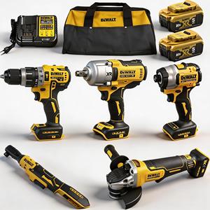   Kit de Herramientas de 20V y 5 Piezas, 2 Baterías de Iones de Litio de 5Ah, Taladro de Impacto, Llave de Trinquete y Más - Garantía de 12 Meses para Bricolaje al Aire Libre - Product Image 1