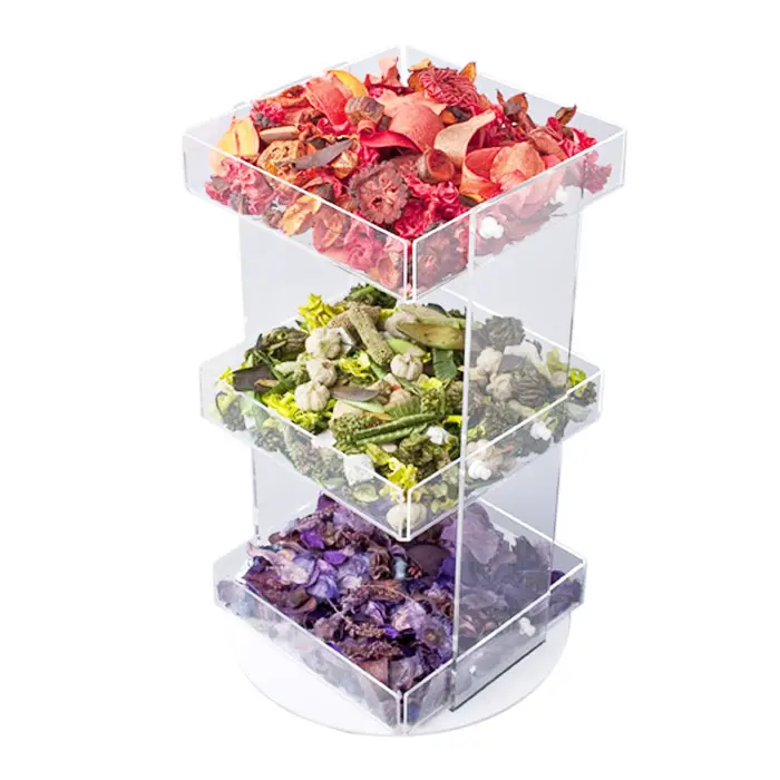 3 Tier Acrylic Fruit Food Display Tray, Perspex Buffet Display Stand