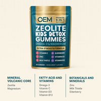 Formule de Gommes de Zeolite 9-en-1 pour Enfants avec Zeolite, Oméga-3, Magnésium, Vitamine C, D3, B12, Zinc, Chardon-Marie et Sureau