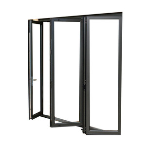 Porte pliante en alliage d'aluminium, double vitrage trempé, isolation acoustique, design minimaliste extérieur - Product Image 4