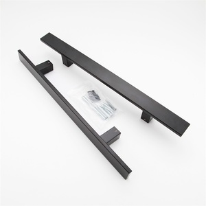 MAXERY Maniglia Quadrata Minimalista Nera Opaca, Maniglia per Porta d'Ingresso in Acciaio Inox Premium, 50 <span class=keywords><strong>cm</strong></span>, Grande Maniglia per Porta - Product Image 2