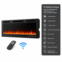 Cheminée électrique intelligente Tuya WiFi ultra-mince de 42 pouces, 1500W, à montage mural intégré, pour intérieur moderne, fabriquée en Thaïlande