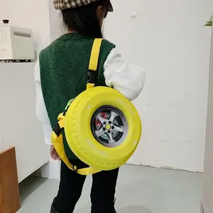 Sac à dos d'école unisexe pour enfants en forme de pneu, dessin animé 3D, grande capacité, pour la <span class=keywords><strong>maternelle</strong></span> - Product Image 3