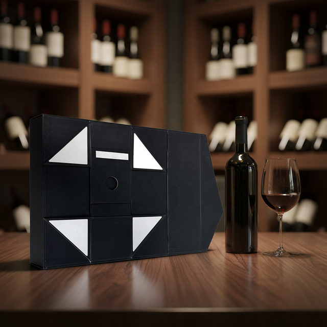 Kexin Custom Luxury Foldable Magnetic Wine Bottle Gift Box for Single Red Wine Rigid Cardboard Flat Shipping Packaging