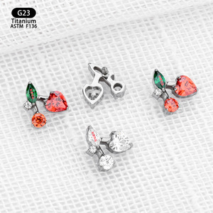 <b>Titanium</b> <b>Stud</b> Earrings Heart Shape G23 Alloy Claw Setting Jewelry Accessories 6mm For Women - Product Image 4