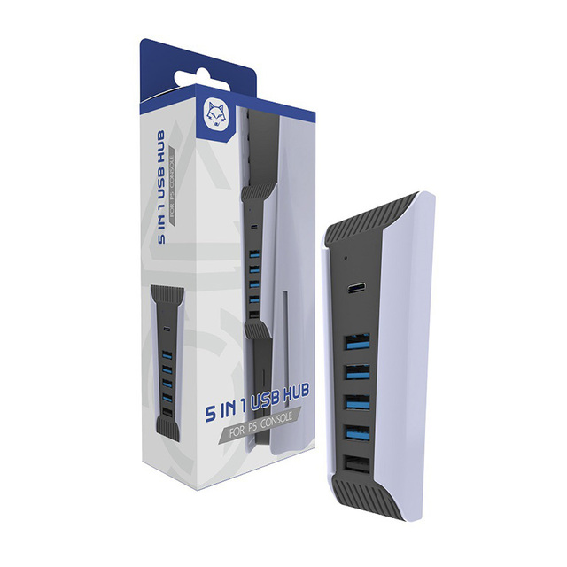 Game Console USB Extender 5 Port USB Hub for PS5 High-Speed Transmission Split Cable Expansion Hub Charger