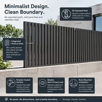 Clôture en aluminium à lames verticales sur mesure pour l'extérieur, clôture en aluminium pour la protection de la vie privée, décoration de la cour de villa