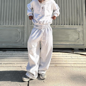 Nhà Sản Xuất Biểu Tượng Tùy Chỉnh Mùa Thu Đồng Bằng Trống Áo Và Quần Bó Sát Giữa Trọng Lượng Pháp Terry Bông Áo Tracksuit <span class=keywords><strong>Set</strong></span> Cho Nam Giới - Product Image 4