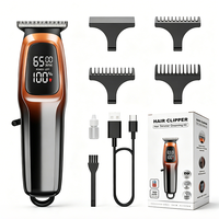 Tondeuse à cheveux anti-rayures 6500 tr/min, lame en forme de R, 3 peignes de guidage, design à crochet, type C, portable, tondeuse professionnelle pour hommes