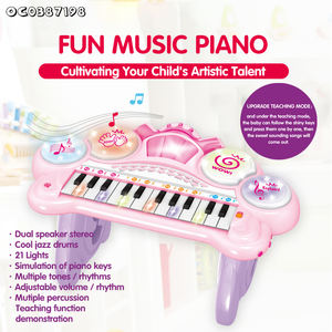 Pink Instrumentos Musicales PianoElectronic Plastic <strong>Musical</strong> Sound Toys 24 Key Piano Keyboard for Kids Girls with Microphone - Product Image 2