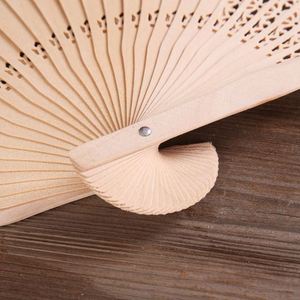 Factory Antique Style Fragrant <b>Wooden</b> 20cm Hollowed-Out Folding Fan Simple Vintage Chinese Hand Fan <b>Gift</b> for Friends Weddings - Product Image 2