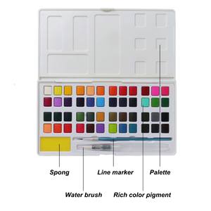 Haute qualité 12/18/24/36 couleur <span class=keywords><strong>Gouache</strong></span> peinture ensemble peintures à l'eau pour les <span class=keywords><strong>beaux</strong></span>-<span class=keywords><strong>arts</strong></span> sur toile Portable 3ml Palette pinceau Pigment - Product Image 3