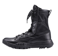 Bottes tactiques TSB20 Desert Boots en daim noir, cuir brun foncé et cuir brillant
