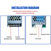 Controlador LED de Corriente Constante y Voltaje de 12v 24v CA CC, Fuente de Alimentación Conmutada para CCTV, IP20, Interior, Ultra Delgado, SMPS, Fuente de Alimentación Única
