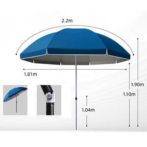 Sombrilla de Playa Premium para Exteriores, Personalizada, de Fabricación Comercial, con Toldo Impermeable - Product Image 4