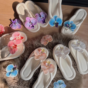 Sandalias de Playa Planas Antideslizantes con Diseño de Orquídea Mariposa, Tendencia en Instagram, para Mujer, Verano 2026 - Product Image 1