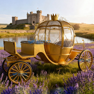 Carruaje de Lujo Dorado 2026 para Navidad, Cómodo Carruaje Europeo de Calabaza para Bodas, Carro Eléctrico Turístico - Product Image 5