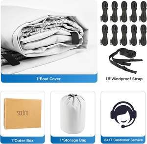 Housse <span class=keywords><strong>de</strong></span> bateau <span class=keywords><strong>ponton</strong></span> robuste en PU, adaptée aux modèles <span class=keywords><strong>de</strong></span> 22 à 24 pieds, en tissu Oxford <span class=keywords><strong>de</strong></span> qualité marine imperméable, housse en <span class=keywords><strong>toile</strong></span> résistante aux UV - Product Image 6