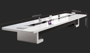Tavolo da Conferenza di Lusso Moderno con Sedie, Facile Montaggio, Tavolo Riunioni in Legno, Arredamento <span class=keywords><strong>Ufficio</strong></span> Modulare Multifunzione - Product Image 6