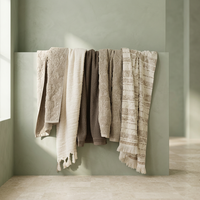 Ensemble de serviettes de bain en coton à motif jacquard, douces et absorbantes, tissage jacquard rectangulaire, usage domestique, taille adulte