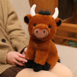 Peluches de <span class=keywords><strong>Vaca</strong></span> Highland con Logotipo Personalizado, Pequeños Animales de Peluche Escoceses, Muñecos de Tela para Niños de Jardín de Infancia, Compañeros de Juego y Confort - Product Image 3