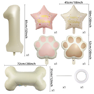 Ballons en Mylar pour le 1er <span class=keywords><strong>anniversaire</strong></span> de chien et de chat, ballons en aluminium de 32 pouces, chiffres crème, ballons à l'hélium, fournitures pour fête d'<span class=keywords><strong>anniversaire</strong></span> de chat ou de chien, fête de <span class=keywords><strong>premier</strong></span> <span class=keywords><strong>anniversaire</strong></span> - Product Image 2