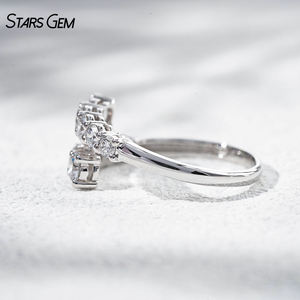 Anillo Abierto de Oro Sólido de 10K StarsGem con Diamante Cultivado en Laboratorio de 0.98CTW, Corte Brillante, Graduado, Chapado en Rodio, Unisex - Product Image 5