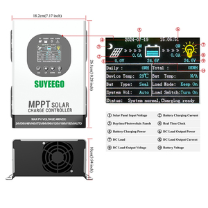 Suyeego ตัวควบคุมเอ็มพีที480VDC แบบ120A แรงดันสูง24V/48V/96V/120V/192V ตัวควบคุม MPPT พลังงานแสงอาทิตย์แบบ60A ไฮบริด - Product Image 2