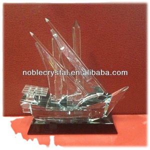 Noble Customized Made Hồi Giáo Ramadan Quà Tặng Pha Lê Arab <span class=keywords><strong>Dhow</strong></span> Trên Cơ Sở Pha Lê Đen - Product Image 2