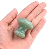 Main Naturel Vert Aventurine Grattage Massage Outil Champignon Forme Guasha Conseil