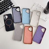 Coque de téléphone portable DYL en TPU et microfibre, texture litchi, style Instagram, avec anneau magnétique et processus de goutte d'huile, pour séries 15/16/17