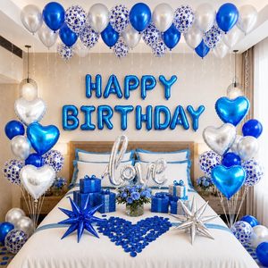 <span class=keywords><strong>Decoraciones</strong></span> <span class=keywords><strong>de</strong></span> Globos <span class=keywords><strong>para</strong></span> Fiesta <span class=keywords><strong>de</strong></span> <span class=keywords><strong>Cumpleaños</strong></span> Azul Plateado al por Mayor, Pancarta <span class=keywords><strong>de</strong></span> <span class=keywords><strong>Feliz</strong></span> <span class=keywords><strong>Cumpleaños</strong></span>, Globos <span class=keywords><strong>de</strong></span> Corazón, Globos <span class=keywords><strong>de</strong></span> Estrella Explosivos - Product Image 1