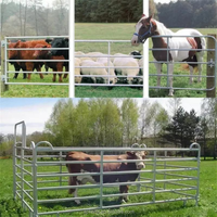 Panneaux de clôture robustes galvanisés pour bétail, 6 barres, tubes ronds galvanisés à chaud, pour fermes, ranchs et enclos, vente en gros