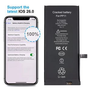 ไม่มีป๊อปอัพรองรับ iOS 26.0 100% <span class=keywords><strong>สุขภาพ</strong></span><span class=keywords><strong>แบตเตอรี่</strong></span>แตกสำหรับ <span class=keywords><strong>iPhone</strong></span> <span class=keywords><strong>11</strong></span>การเปลี่ยน<span class=keywords><strong>แบตเตอรี่</strong></span>ของแท้โดยไม่ต้องเชื่อม - Product Image 1