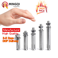 Expansion Bolt Manufacturer Carbon Steel Galvanized M6 M8 M10 M12 Hex Wedge Sleeve Anchor Bolt Carton Mingqi Brand High Quality