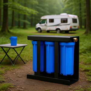 Sistema de Filtración de Agua para Autocaravanas de Triple Núcleo, 3 Etapas, con Base, para Campistas, Filtro de Agua para Exteriores, Elimina Sedimentos y Malos Sabores - Product Image 2